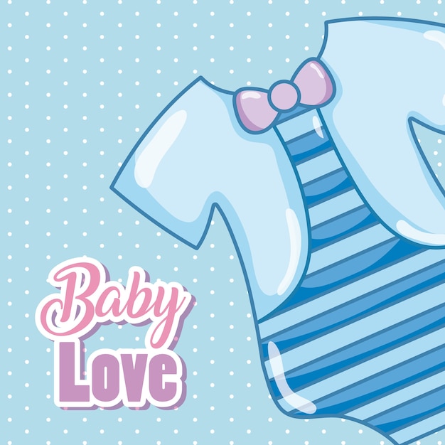 Baby liebe cartoons mit niedlichen kleidern