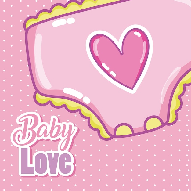 Baby liebe cartoons mit niedlichen kleidern