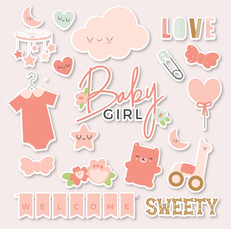 Baby Mädchen Sticker Pack