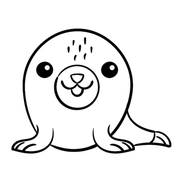 Baby seal cartoon isolierte robbenvektorillustration