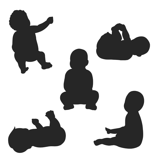 Baby-Silhouette im flachen Design