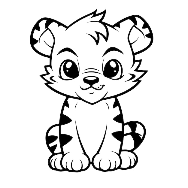 Vektor baby-tiger-droodle-illustration