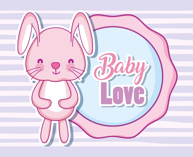 Babyliebe mit häschenvektor-illustrationsgrafikdesign