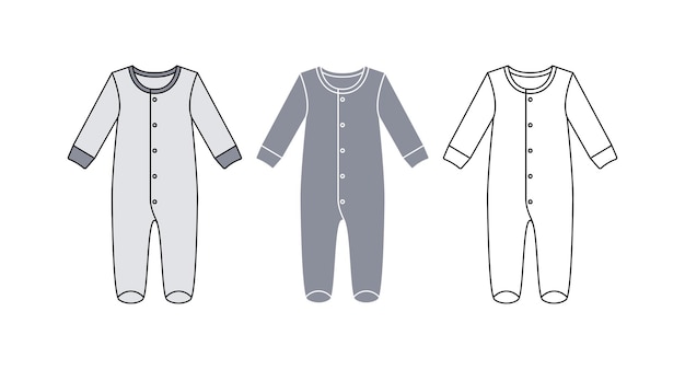 Vektor babyoverall neugeborenes onesie kinderpyjama-set