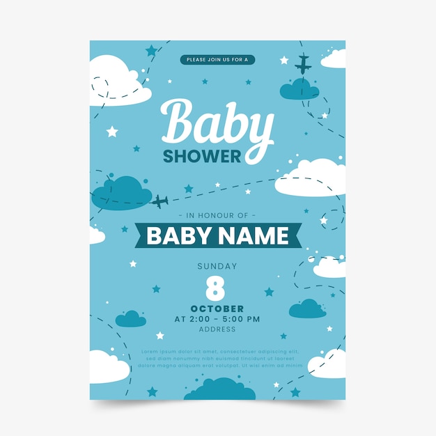Babypartyeinladungsschablone (Junge)