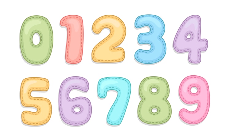 Vektor babypflege alphabet zahlen