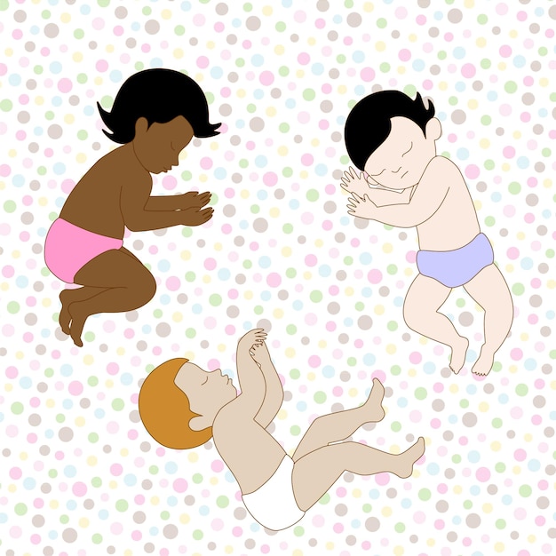 Babys schlafen illustration süße kinderzimmerszene