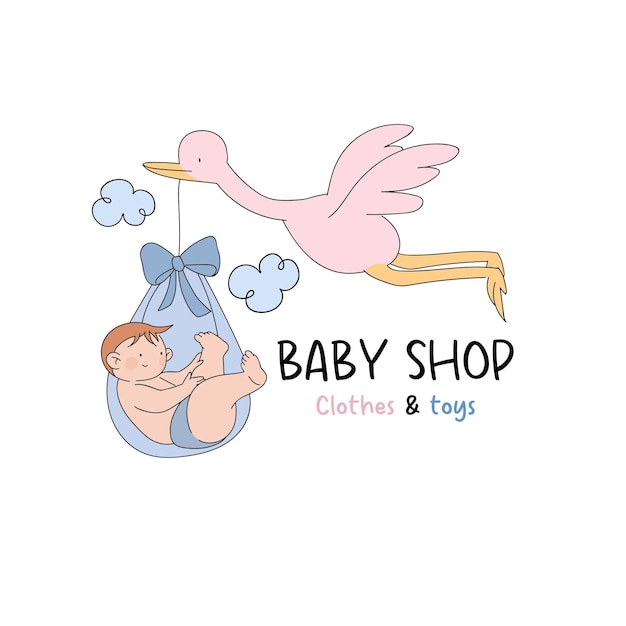 Vektor babyshop-emblem kartendesign