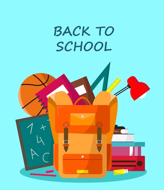 Back-to-school-Banner Flach-Stil-Vektor-Illustration Zurück zur Schule