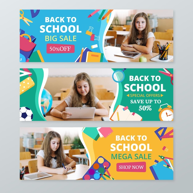 Back to school banner vorlage