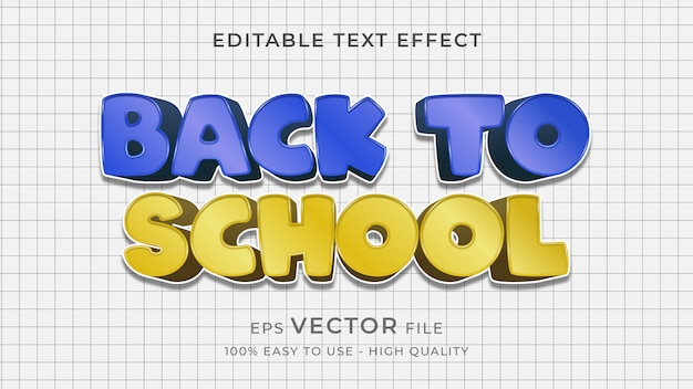Back to School bearbeitbarer Texteffekt