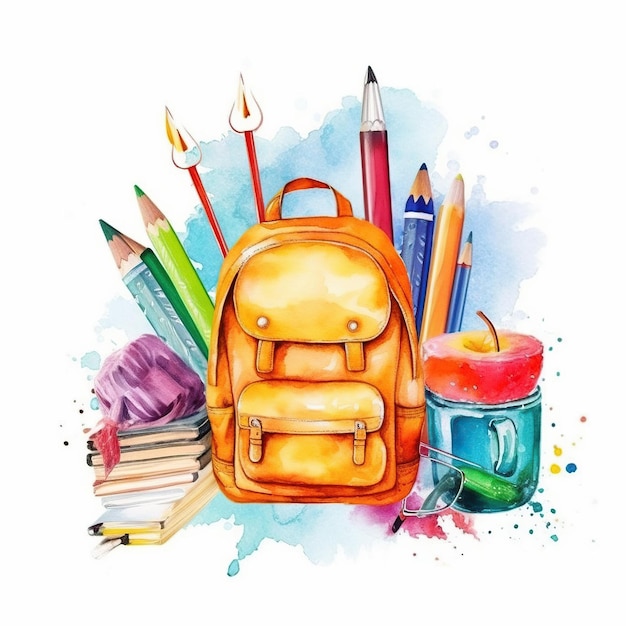 Back to school design aquarellsublimation