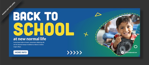 Back to school facebook cover social media design