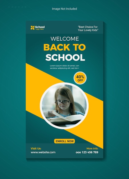 Vektor back to school facebook- und instagram-story-vorlage