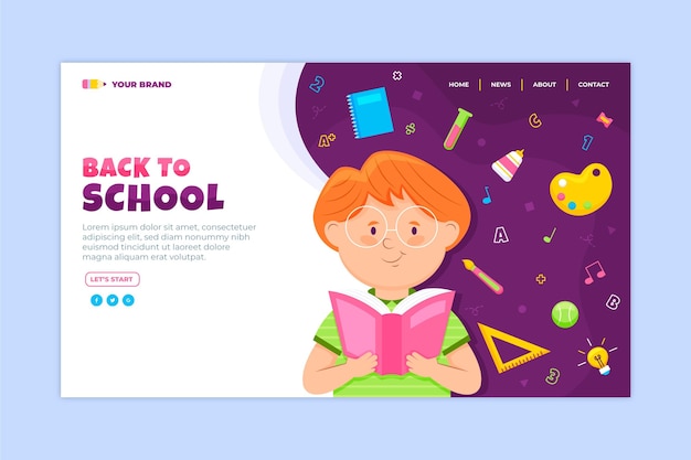 Back to School Landing Page Konzept
