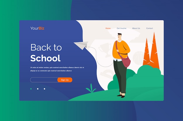 Back to school landing page vorlage