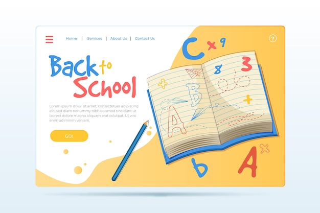 Back to school landing page vorlage