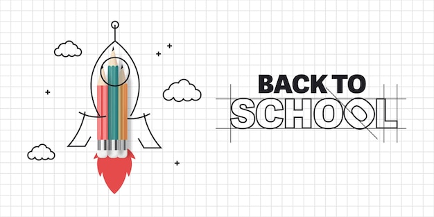 Back-to-school-Poster mit handgezeichneter Illustrationsvorlage