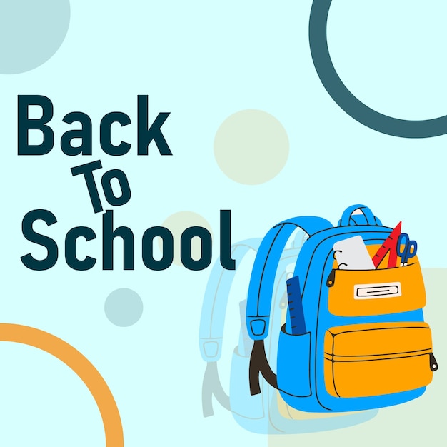 Back to school social media banner vorlage