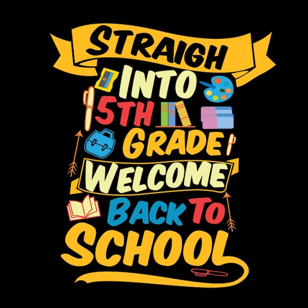 Back to school-t-shirt-design mit schulelementen oder handgezeichnetem back to school-typografie-design