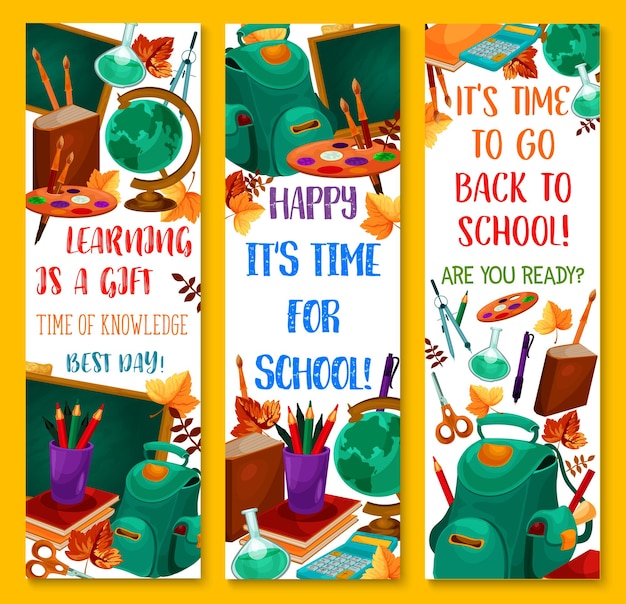 Back to school-vektor-bildungssaison-banner