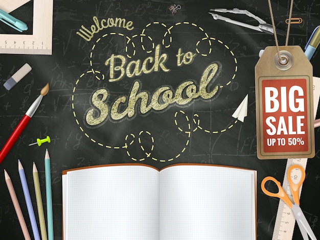 Back to School Verkauf Hintergrund.