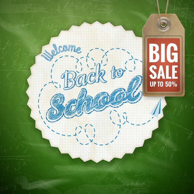 Back to school verkaufsbanner.