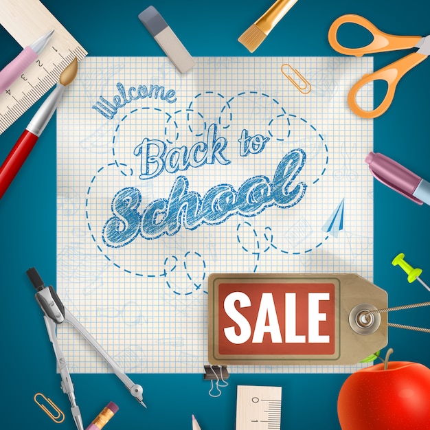 Back to school verkaufsbanner.