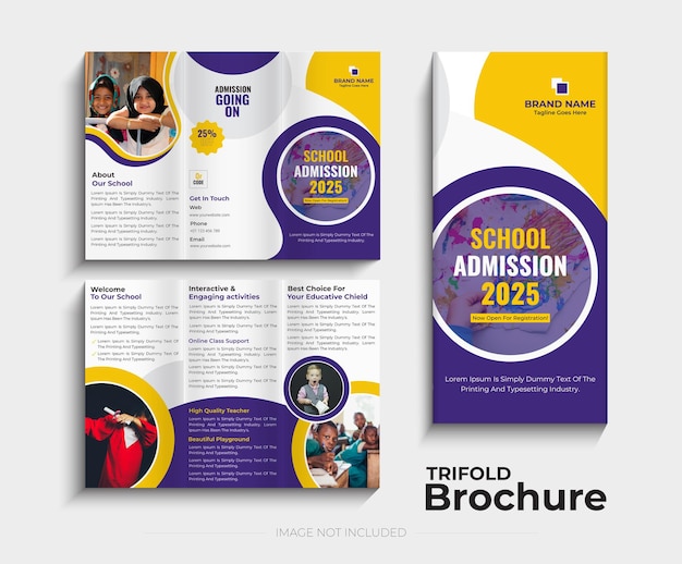 Vektor back to school zulassung trifold-broschüren-template-design