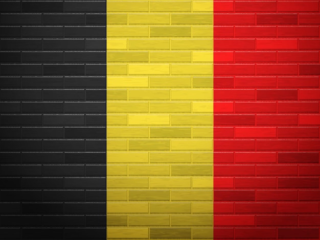 Backsteinmauer belgien-flagge