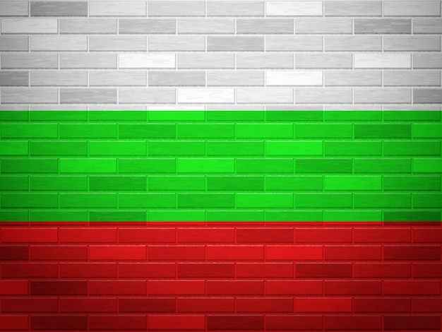 Backsteinmauer bulgarien-flagge