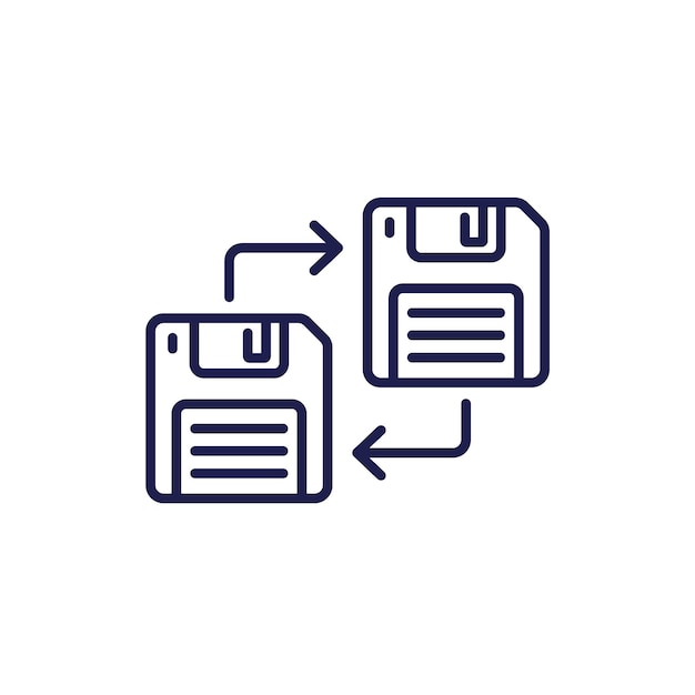 Backup-Liniensymbol mit einer Diskette