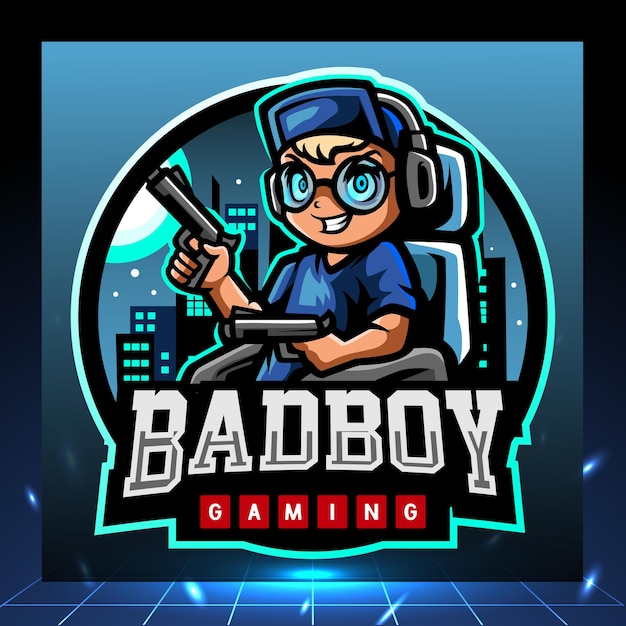 Bad boy gunners maskottchen esport logo design