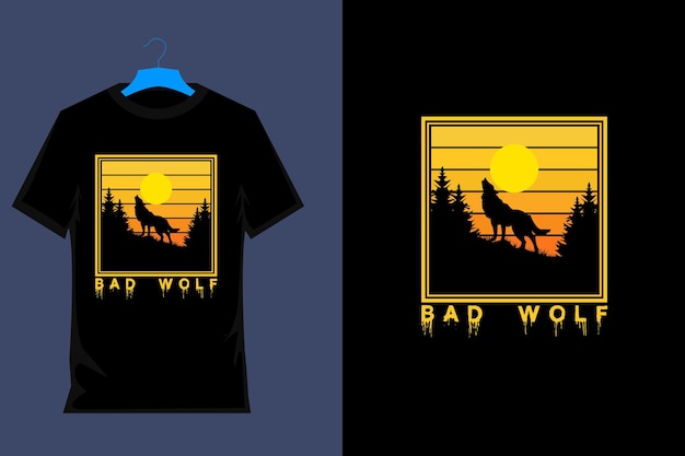 Bad Wolf Retro Vintage T-Shirt Design