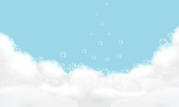 Badeschaum Hintergrund Shampoo-Blasen-TexturSparkling Shampoo und Badeschaum Vektor-Illustration