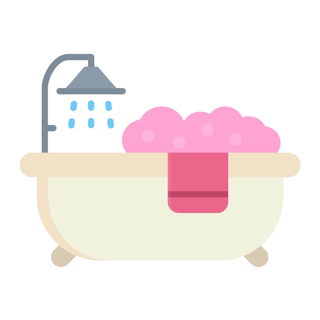 Badewanne, flache, illustration