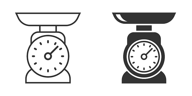Badezimmer-Gewichtsskala-Symbol im flachen Stil Massenmessvektor-Illustration auf isoliertem Hintergrund Übergewicht-Zeichen Geschäftskonzept