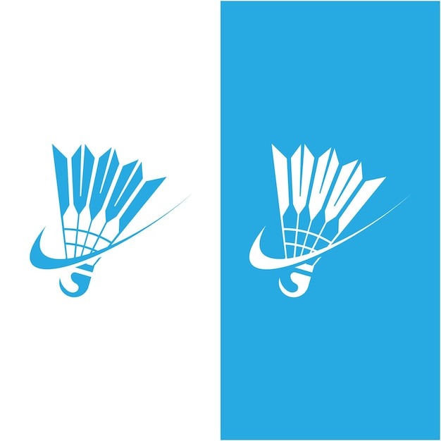 Vektor badminton-logo vektor-icon-illustration design-logo für den meisterschaftsclub und den wettbewerb