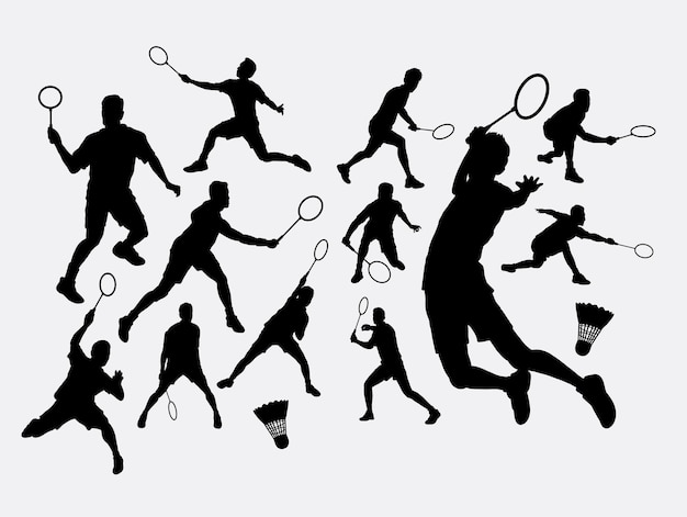 Badminton-sport-silhouette