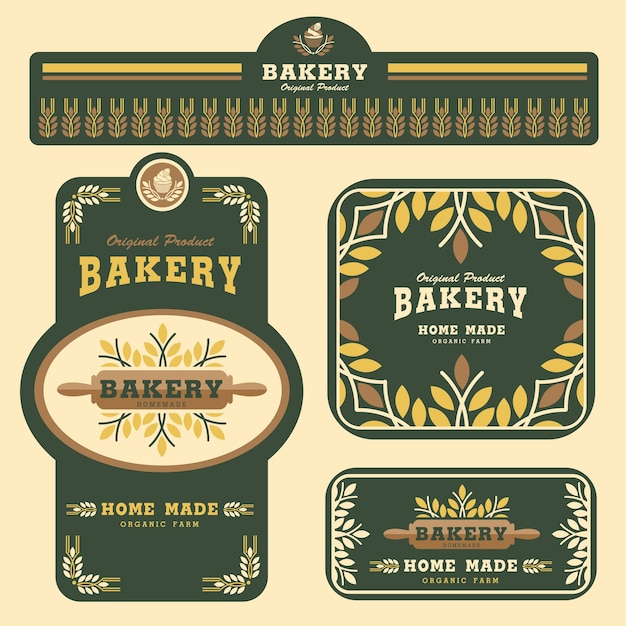 Bäckerei branding vorlage und verpackung