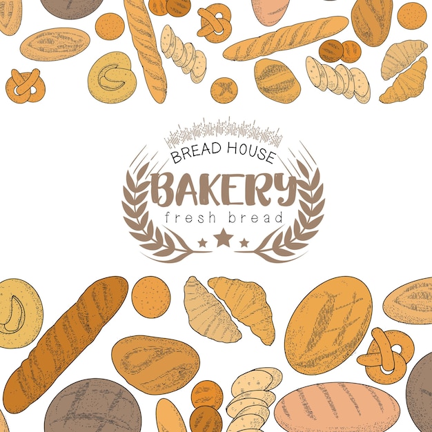 Bäckerei-Emblem und Brotsatz