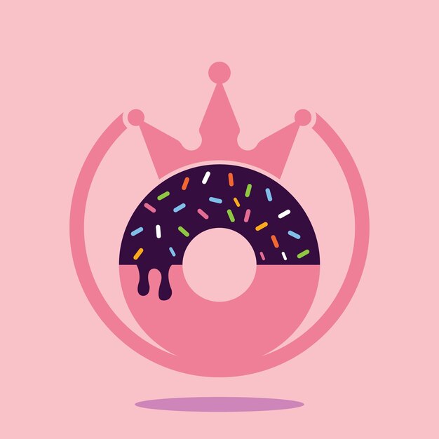 Bäckerei-könig-vektor-logo-design donut mit königskronen-ikonen-logosign