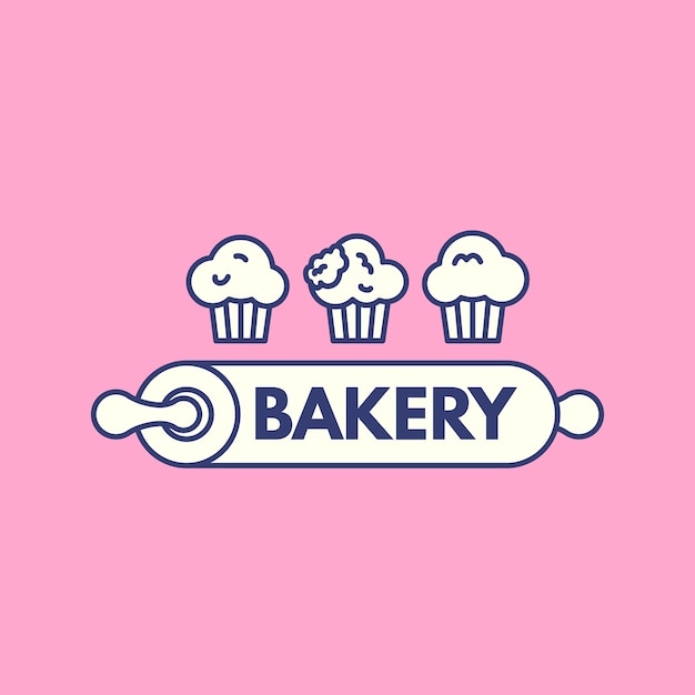 Bäckerei kuchen logo design mit cupcake