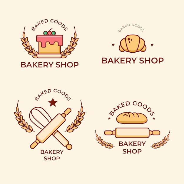 Bäckerei kuchen logo sammlung