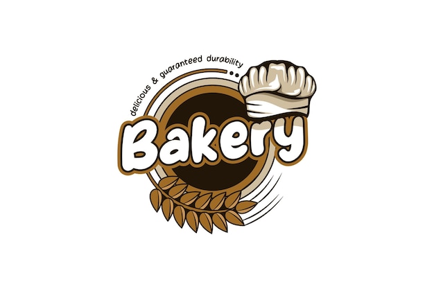 Bäckerei-Logo-Design-Kuchen und Bäckerei-Food-Logo-Vektor-Illustration