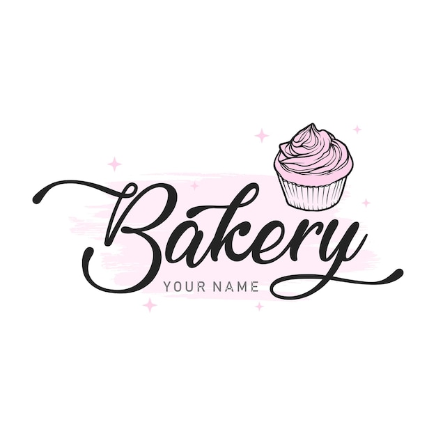 Vektor bäckerei-logo-vorlage im einfachen stil