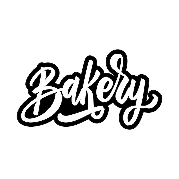 Bäckerei. schriftzug auf weißem hintergrund. gestaltungselement für poster, banner, t-shirt, karte. vektorillustration