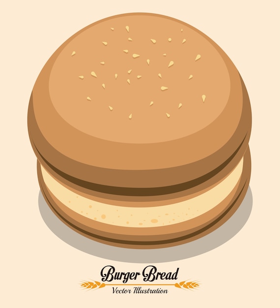 Bäckereidesign über beige Hintergrundvektorillustration