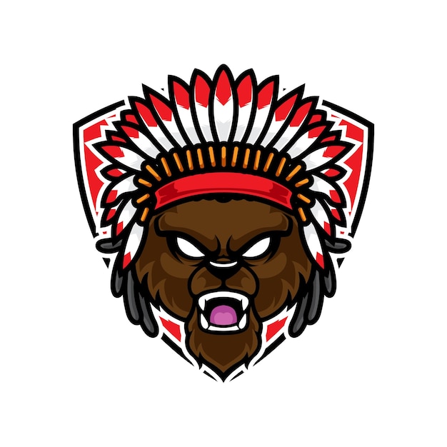 Bär apache sportmaskottchen-logo