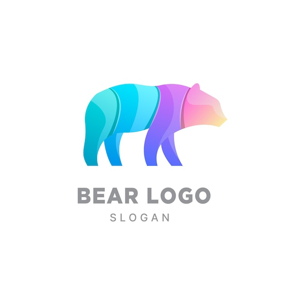 Vektor bär logo design farbverlauf bunte vorlage süßer panda teddybär